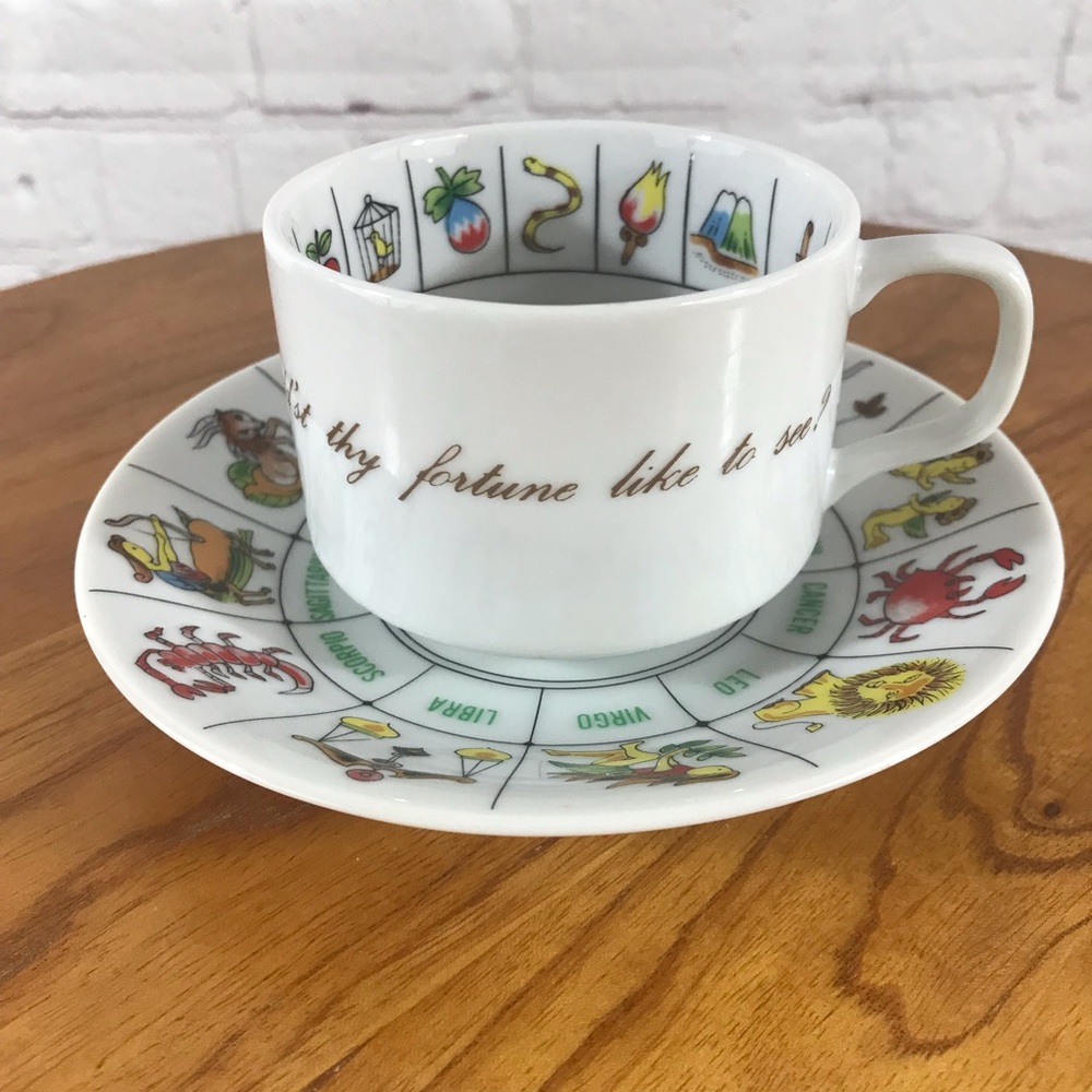 Vtg. Tea Leaf Reading Teacup and Saucer - Picture 3 of 6